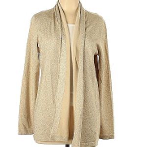 J McLaughlin Gold Open Front Cardigan Large